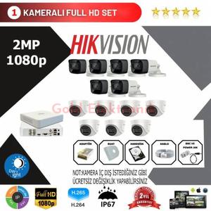  Hikvision 13'lü Set 2 Mp 1080p Hd Kamera Sistemi