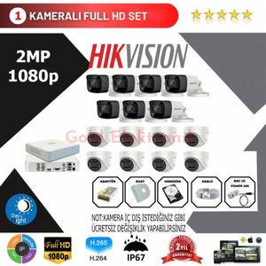  Hikvision 15'li Set 2 Mp 1080p Hd Kamera Sistemi