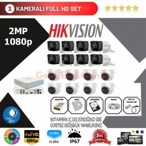 Hikvision 16'lı Set 2 Mp 1080p Hd Kamera Sistemi