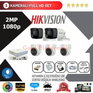 Hikvision 5'li Set 2 Mp 1080p Hd Kamera Sistemi
